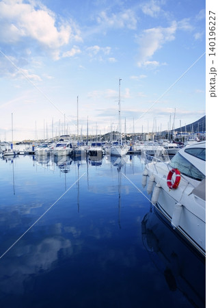 Beautiful blue marina in Mediterranean sea Beautiful blue marina in Mediterranean sea 140196227