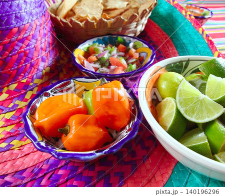 Mexican sauces pico de gallo habanero chili sauce 140196296
