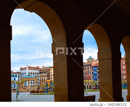 Pamplona Navarra Spain plaza del Castillo square Pamplona Navarra Spain plaza del Castillo square 140196522
