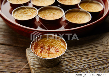 Custard Creme Caramel Flan dessert bain marie Custard Creme Caramel Flan dessert bain marie 140196536