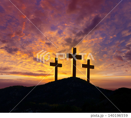 Crucifixion cross symbol of Golgotha Crucifixion cross symbol of Golgotha 140196559