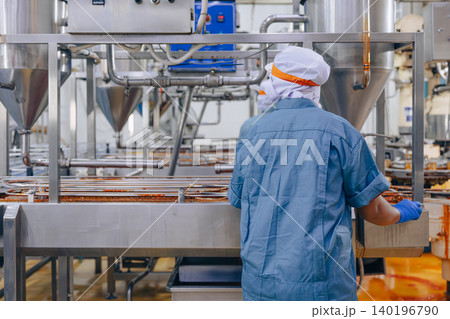 Food cannery industry, Hygiene worker work at canned fish factory, Canned food factory 140196790