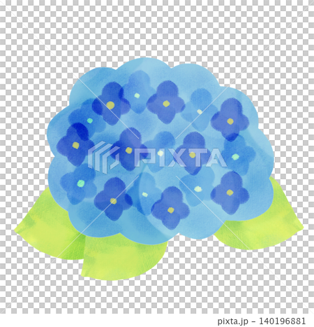水彩風格繡球花插畫素材(藍色) 水彩風格繡球花插畫素材(藍色) 140196881