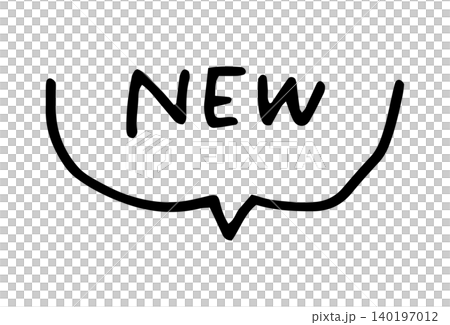 "NEW" to indicate new arrivals/new products - hand-drawn speech bubble material "NEW" to indicate new arrivals/new products - hand-drawn speech bubble material 140197012