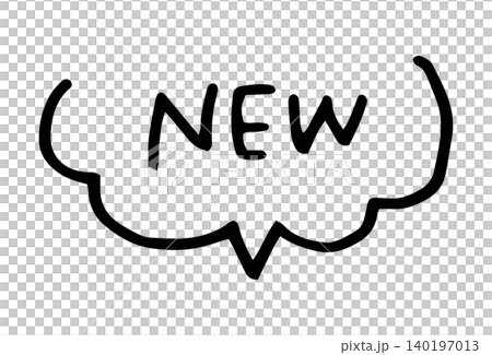"NEW" to indicate new arrivals/new products - hand-drawn speech bubble material 140197013