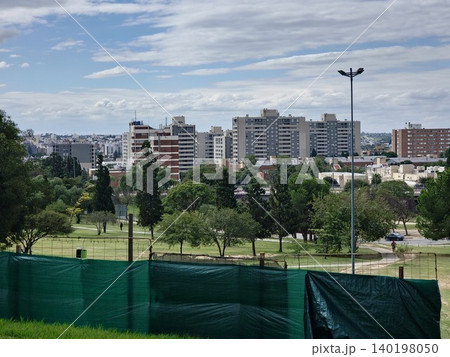 Cordoba, Argentina - April 11, 2026: Residential towers overlooking Parque Sarmiento 140198050