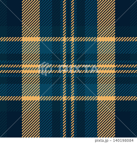 Ornamental background texture vector, mexico fabric plaid check. Realistic textile pattern seamless tartan in dark and cyan colors. 140198084