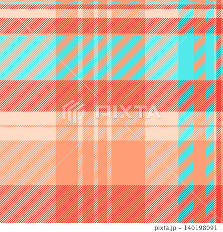 Equal seamless fabric texture, cool pattern plaid tartan. Decor vector background textile check in light and light salmon colors. 140198091