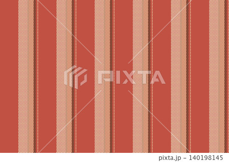 Royalty seamless pattern fabric, contour background texture vector. Celebrate textile lines stripe vertical in red and light colors. 140198145