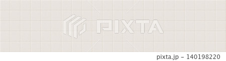 Panoramic white ceramic grid tile texture background for modern bathroom and kitchen design. 140198220