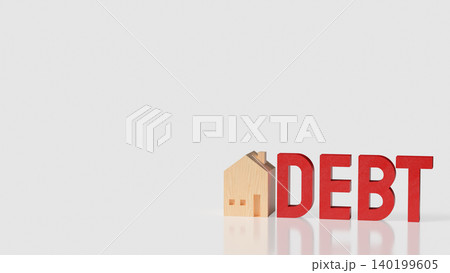 Minimal Home Debt Financial Risk Concept 3d render. Minimal Home Debt Financial Risk Concept 3d render. 140199605