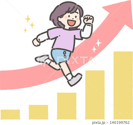 成績がアップした小学生の女の子 140199762