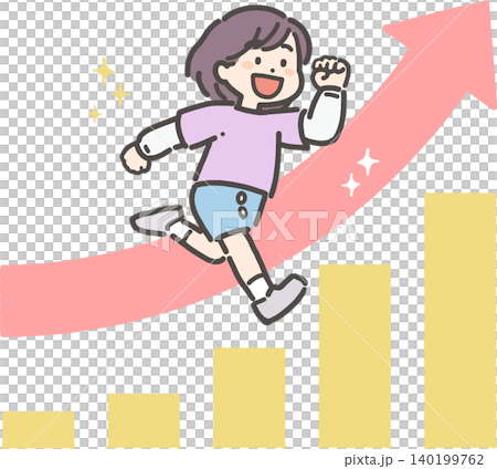 成績がアップした小学生の女の子 140199762