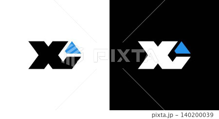 Strong and Bold letter XC initials logo design 140200039