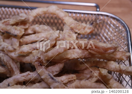 Fried Tempura in Metal Basket Fried Tempura in Metal Basket 140200128