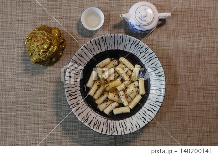 Traditional Asian Dessert with Tea Set and Ornament Traditional Asian Dessert with Tea Set and Ornament 140200141