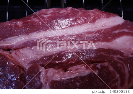 Raw Pork Belly with Visible Fat Marbling Raw Pork Belly with Visible Fat Marbling 140200158