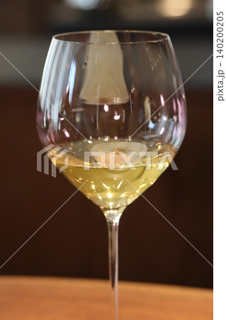Close-up of White Wine in Glass 140200205
