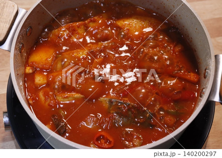 Pot of Spicy Kimchi Stew with Vegetables Pot of Spicy Kimchi Stew with Vegetables 140200297