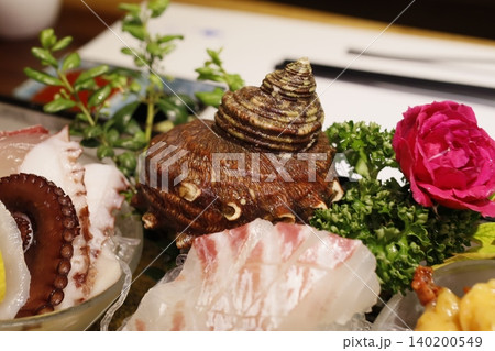 Fresh Seafood Platter with Garnishes and Shellfish Fresh Seafood Platter with Garnishes and Shellfish 140200549