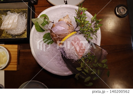 Fresh Seafood Platter with Ice and Garnishes Fresh Seafood Platter with Ice and Garnishes 140200562