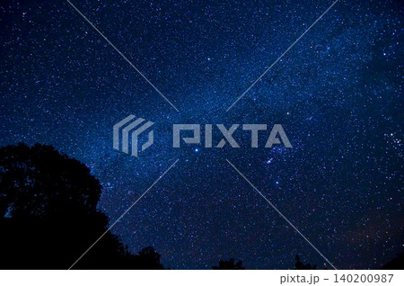beautiful milky way across the sky in a tropical forest 140200987