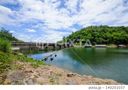 the dam's spillway gates open, 140201037