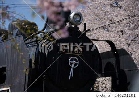 福島県喜多方市 満開の日中線しだれ桜並木のSL 福島県喜多方市 満開の日中線しだれ桜並木のSL 140201191