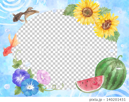 水彩夏日畫框 水彩夏日畫框 140201431