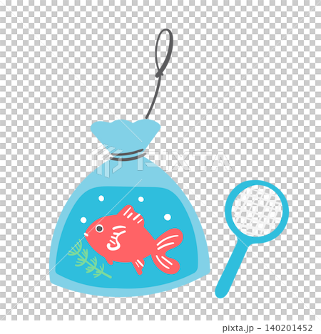 Goldfish scooping illustration material Goldfish scooping illustration material 140201452