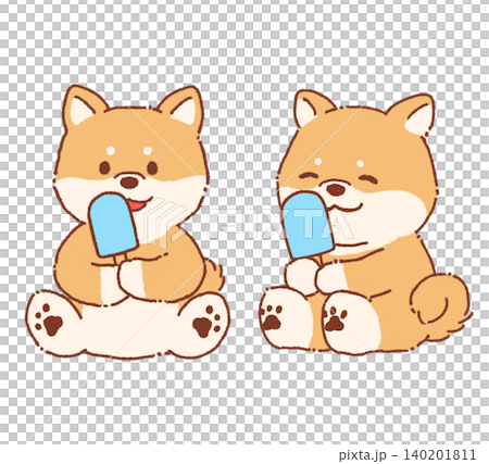 柴犬吃冰淇淋 柴犬吃冰淇淋 140201811