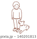 犬のトレーニング　線画 140201813