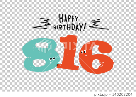 Hand-drawn number illustrations, simple and cute date material, August 16th 140202204