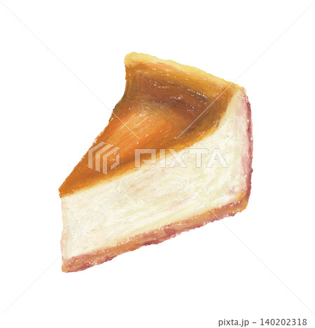 ベイクドチーズケーキオイルパステル画 ベイクドチーズケーキオイルパステル画 140202318