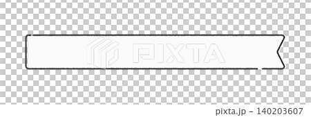 Stylish white horizontal ribbon with broken lines - Simple and cute hand-drawn illustration material for decorations and text frames Stylish white horizontal ribbon with broken lines - Simple and cute hand-drawn illustration material for decorations and text frames 140203607