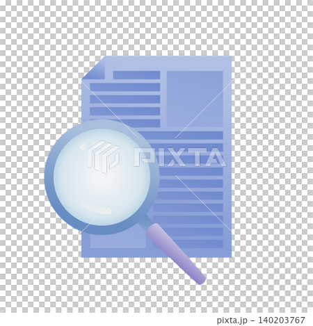 Magnifying glass icon for examining documents Magnifying glass icon for examining documents 140203767