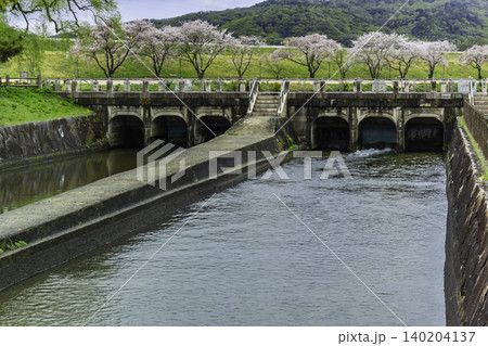酒津公園　南配水樋門　西岸用水・西部用水　岡山県倉敷市 140204137