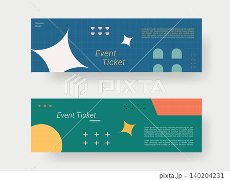 Event ticket template set. Vector template illustration. 140204231