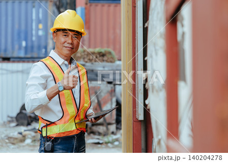 Asian Japan Export Cargo Shipping Business man, Senior leader Logistic Business owner, Importer. 140204278