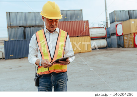 Asian Japan Export Cargo Shipping Business man, Senior leader Logistic Business owner, Importer. 140204280