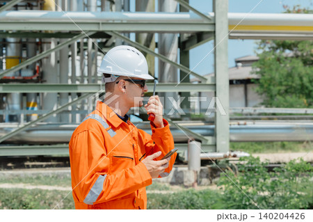 Engineer Professional Worker Survey Inspection Gas Oil Pipe Construction at Petroleum Building Engineer Professional Worker Survey Inspection Gas Oil Pipe Construction at Petroleum Building 140204426