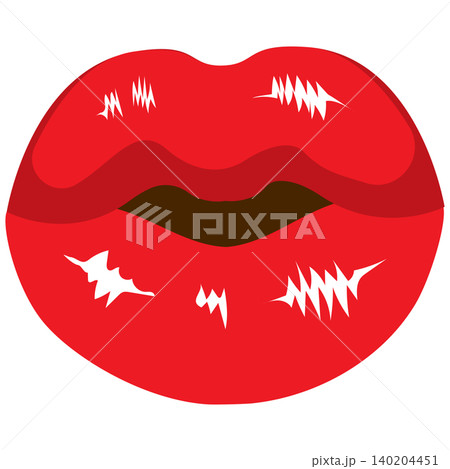 Red Lips Icon Kiss Symbol Beauty Graphic 140204451