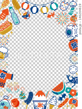 A pop and cute summer festival frame (vertical type) A pop and cute summer festival frame (vertical type) 140204619