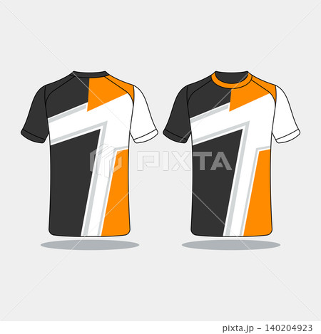 sports t-shirt with modern colored stripes Vector design sports t-shirt with modern colored stripes Vector design 140204923