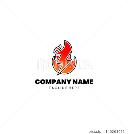 lightning fire logo Design vector 140205051