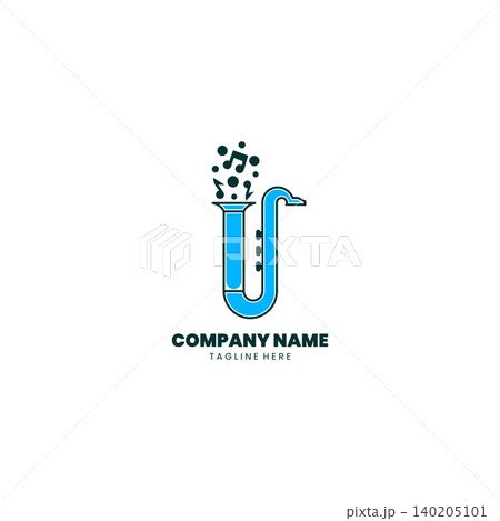 saxophone lab logo Design vector 140205101