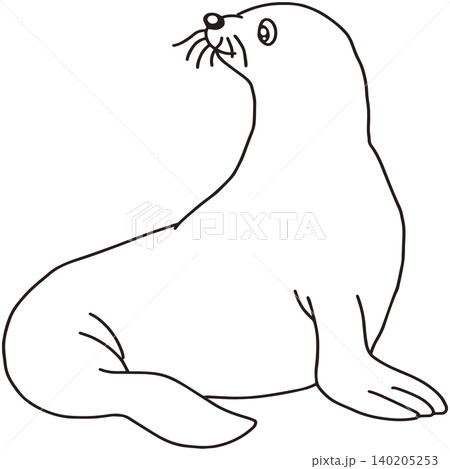 手書き動物イラスト☆アザラシ 手書き動物イラスト☆アザラシ 140205253