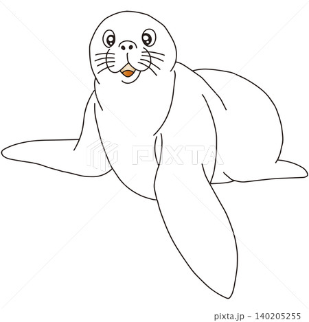 手書き動物イラスト☆アザラシ 手書き動物イラスト☆アザラシ 140205255