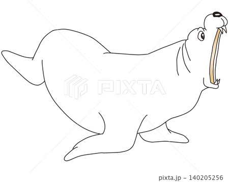 手書き動物イラスト☆アザラシ 手書き動物イラスト☆アザラシ 140205256