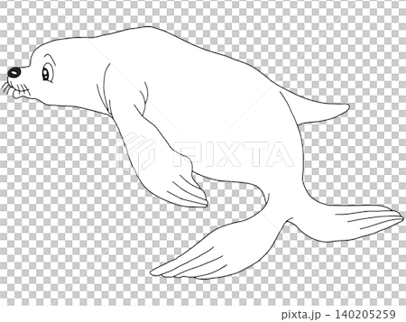 手繪動物插畫☆海豹 140205259